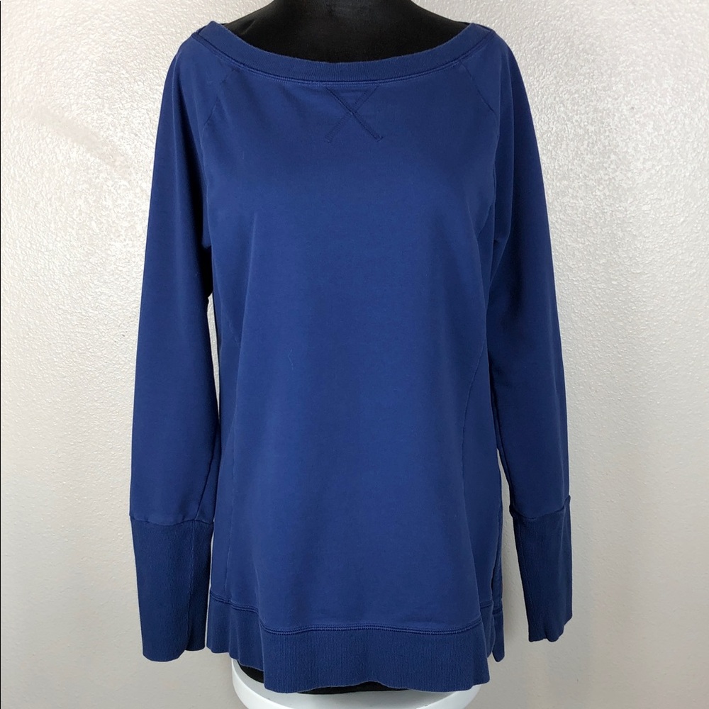 LUCY Sweatshirt Blue Athleisure Long Length Size Large